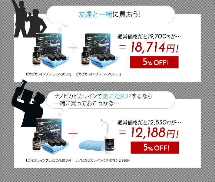 5%OFFキャンペーン | 車のガラスコーティング剤なら効果実感ピカピカレイン