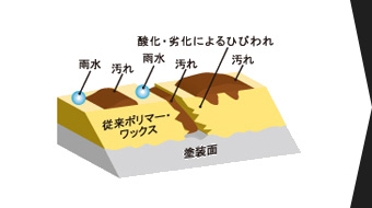 通常のワックスの断面イメージ