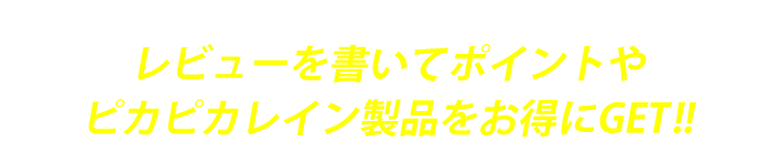 レビューを書いてポイントやピカピカレイン製品をお得にGET！